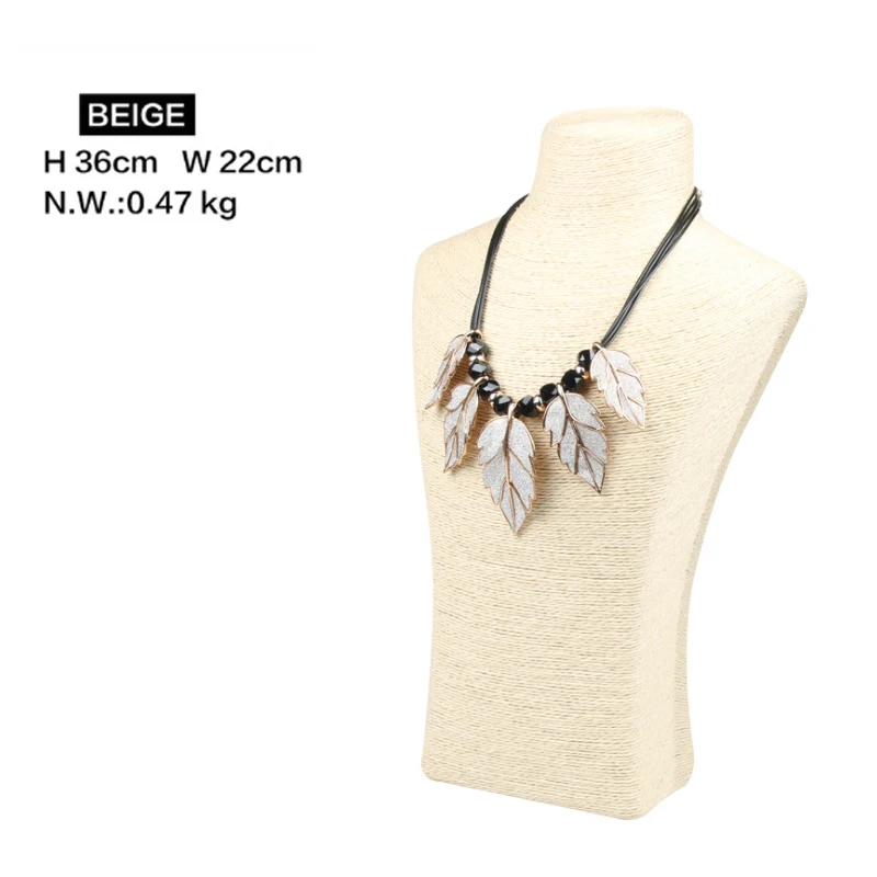 H36cm Nice Necklace Hanger Jewelry Display PVC Bust Shape Exhibitor Show Necklaces Pendants Mannequin Holder Jewellery Stand