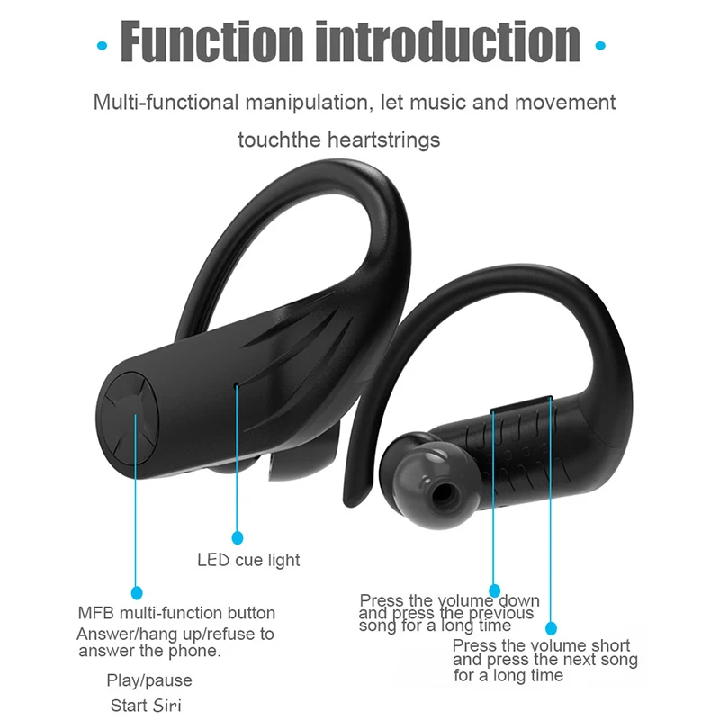 Наушники Olhveitra TWS Bluetooth 5,0, беспроводные наушники для iPhone, samsung, Xiaomi, гарнитура, спортивный светодиодный стереонаушник