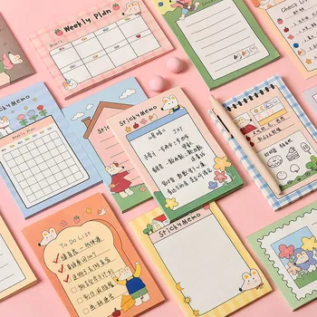 

8 Designs Cute Cartoon Travel Fun Note Memo Pad Kawaii Stationery Notes Portable Notepad School Office Supply Papeleria