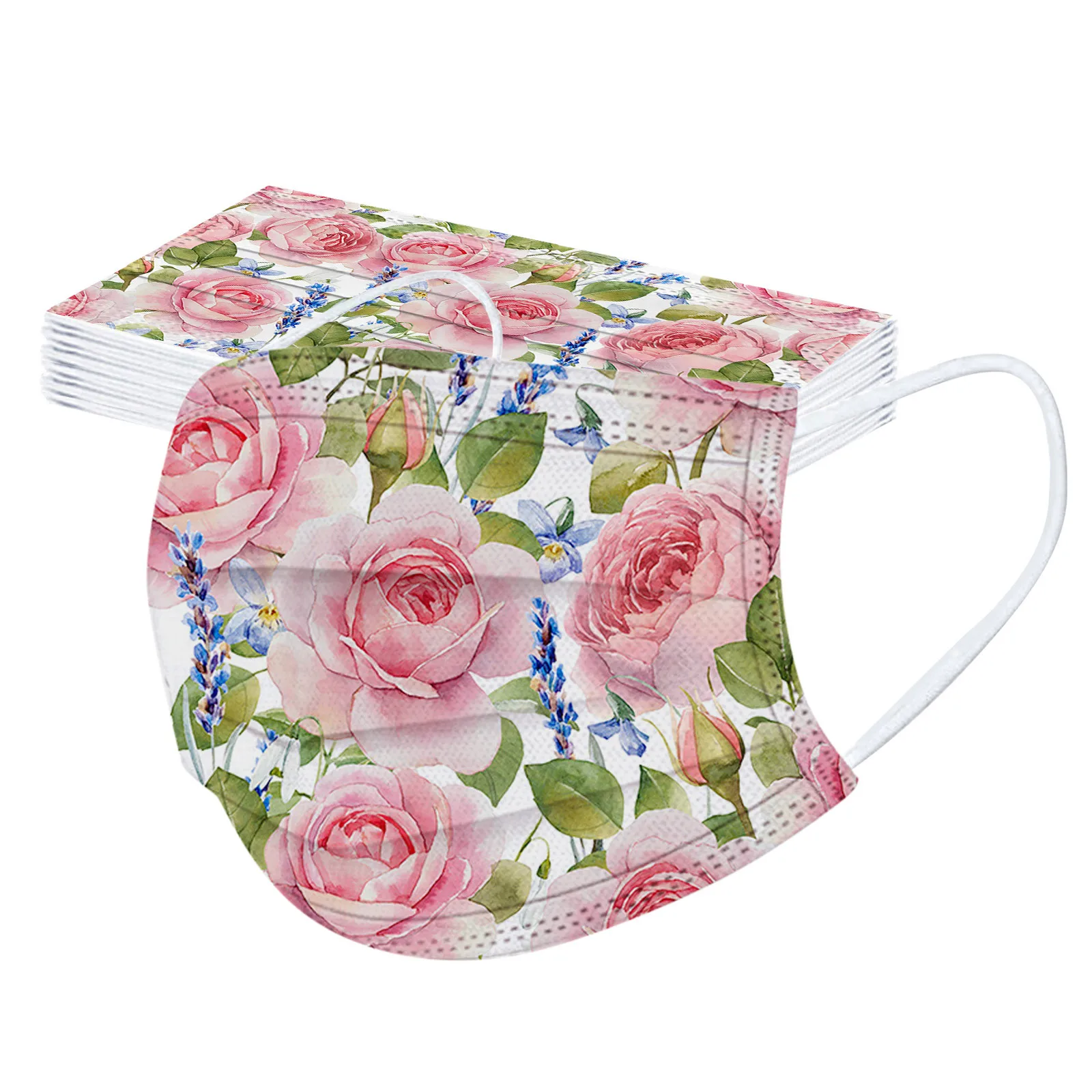 10 шт. Одноразовые Дышащие маски для взрослых с принтом пиона | Тематическая