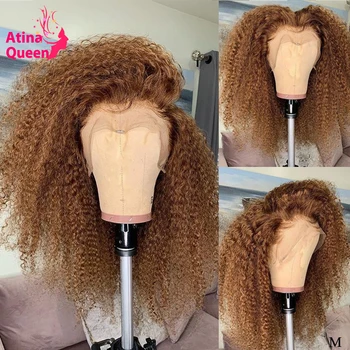 

Pre plucked Coloration Cheveux 13x6 Afro Kinky Curly Deep Part Remy Mongolian Lace Front Transparent Lace Wigs For Black Women