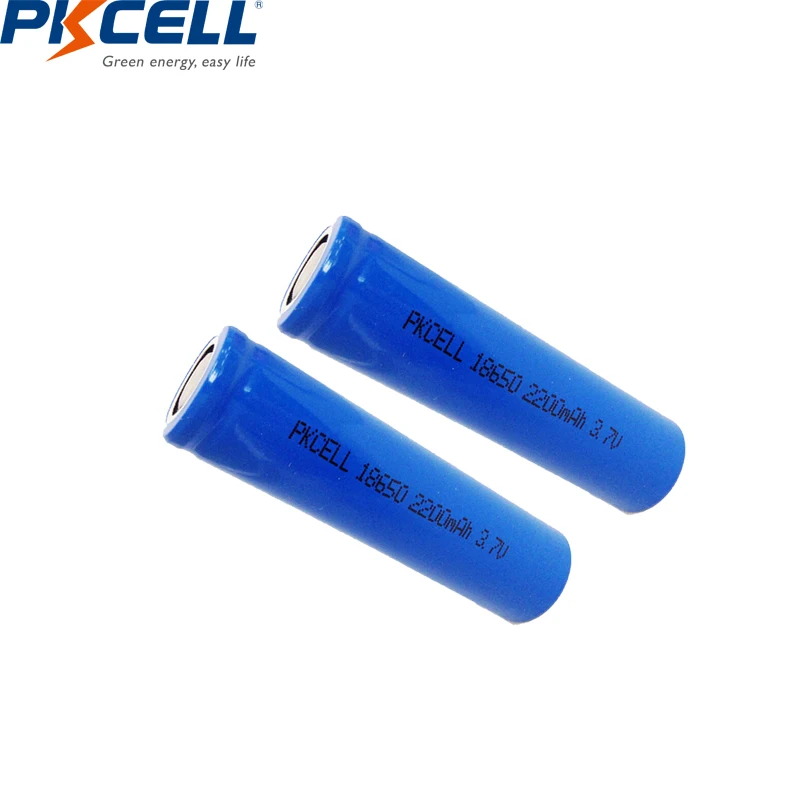 PKCELL 3,7 V 2200MAH литий-ионный 18650 литиевые аккумуляторные батареи ICR 18650 2,2 AHfor фонарик - Цвет: 2PCS Battery