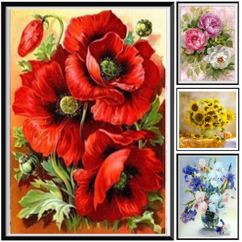 Алмазная живопись 5D &quotсделай сам&quot картины украшение алмазная Цветочная вышивка крестиком домашний декор