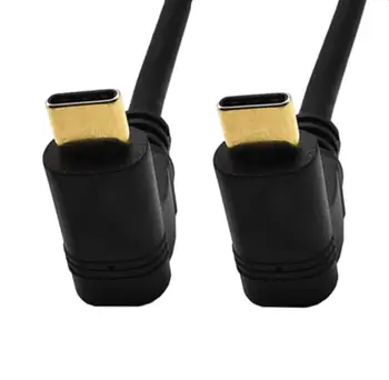 

10Gbps 90 degree elbow gold-plated 5A current type-c male-to-male data line to transmit audio and video signals 0.6m