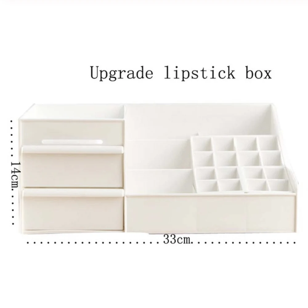 plastic box UPGRADE Органайзер Органайзер для макияжа, органайзер для хранения, пластиковая коробка, деревянная коробка, большая емкость, коробка для хранения косметики, ящик, органайзер для макияжа, dressin - Цвет: plastic box UPGRADE