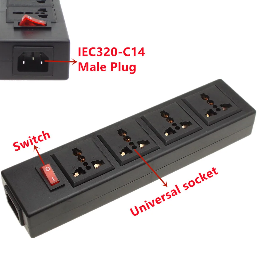 (10 шт.) PDU PSU IEC320-C14 штепсельная вилка 4-сторонняя универсальная розетка удлинитель