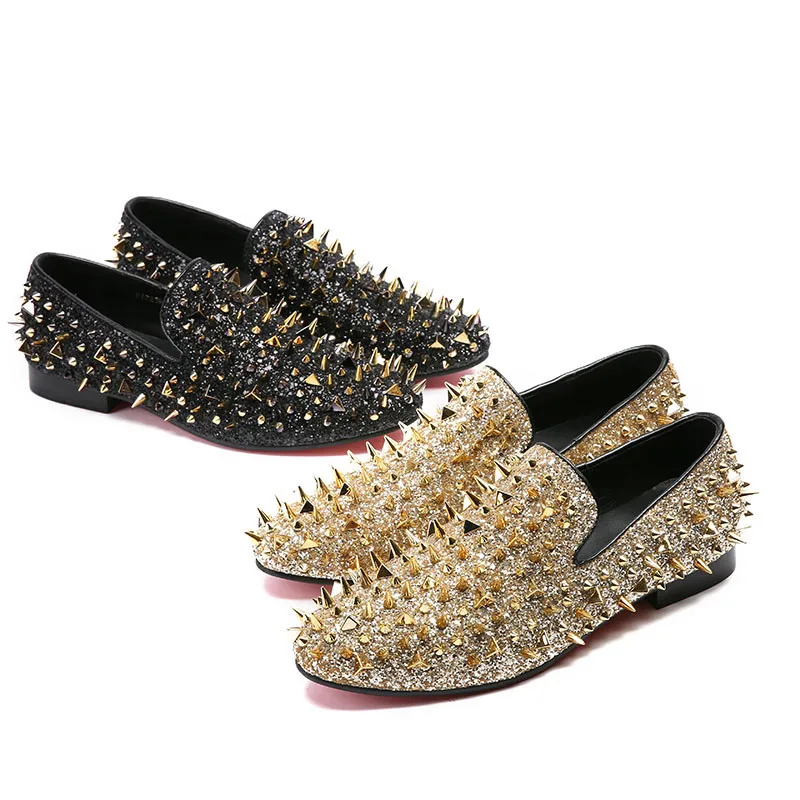 Men Glitter rivet Shoes New Mens Fashion Casual Flats Men's Designer