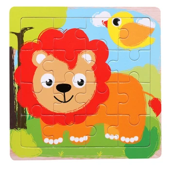 

Mini Size 15*15CM Kids Toy Wood Puzzle Wooden 3D Puzzle Jigsaw for Children Baby Cartoon Animal/Traffic Puzzles Educational Toys