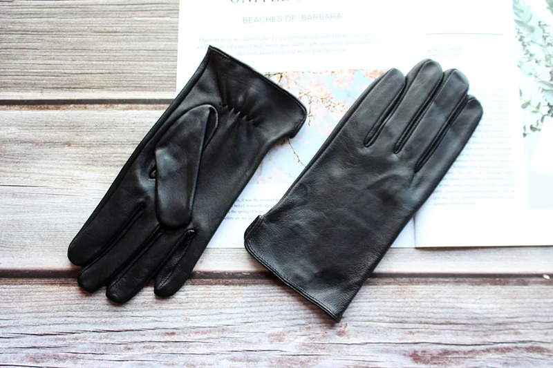 Summer Driving Sheepskin Gloves Men's Thin Touch Screen Leather Unlined Fashionable and Simple Motorcycle Riding Gloves
