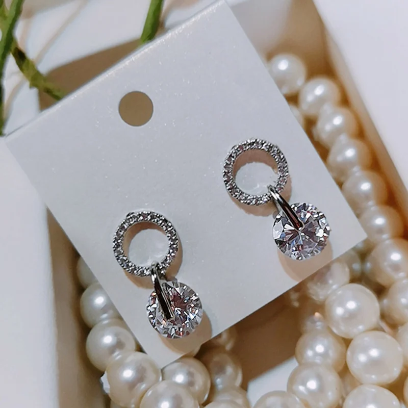 

Fashion Color Circle Earrings Womens Paved With Imitated Diamonds Circle Earings Gifts