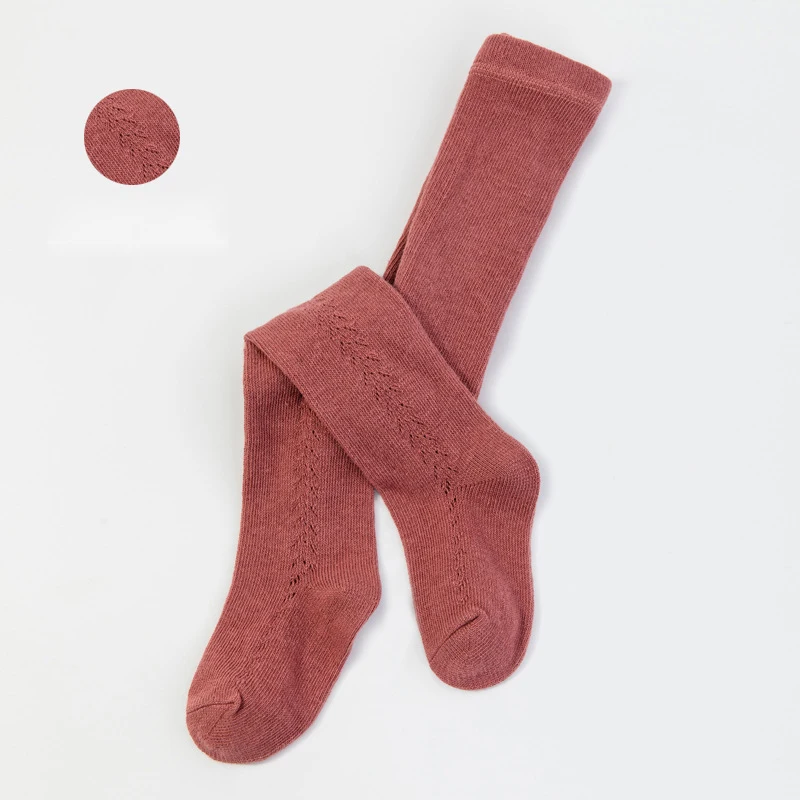 0-5 Years Cute Cotton Baby Tights For Girls Spring Summer Solid Knitted Children Soft Stockings Pantyhose Kids Clothes