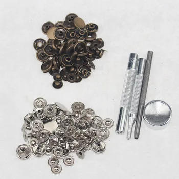 

633# type 12MM surface copper buttons for clothing down jacket metal four-buttons set installation tool press button 30 sets