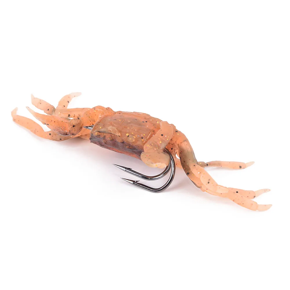 Saltwater 10cm 3D Crab Lures Bait Bass Sea Fishing Hook Crab Simulation PVC