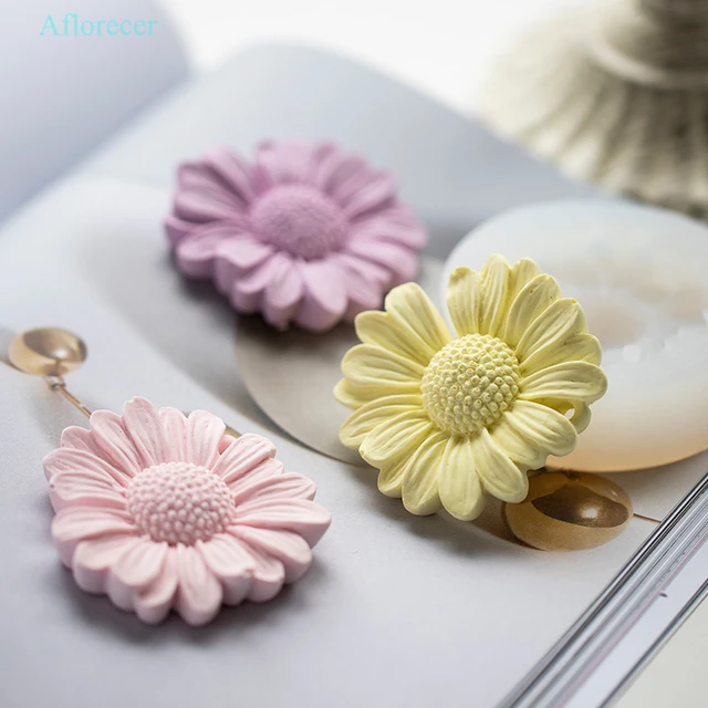 New Chrysanthemum Daisy Flower Mold Silicone Mold Handmade DIY Aroma Gypsum  Silicone Mold Cake Fondant Mould - AliExpress