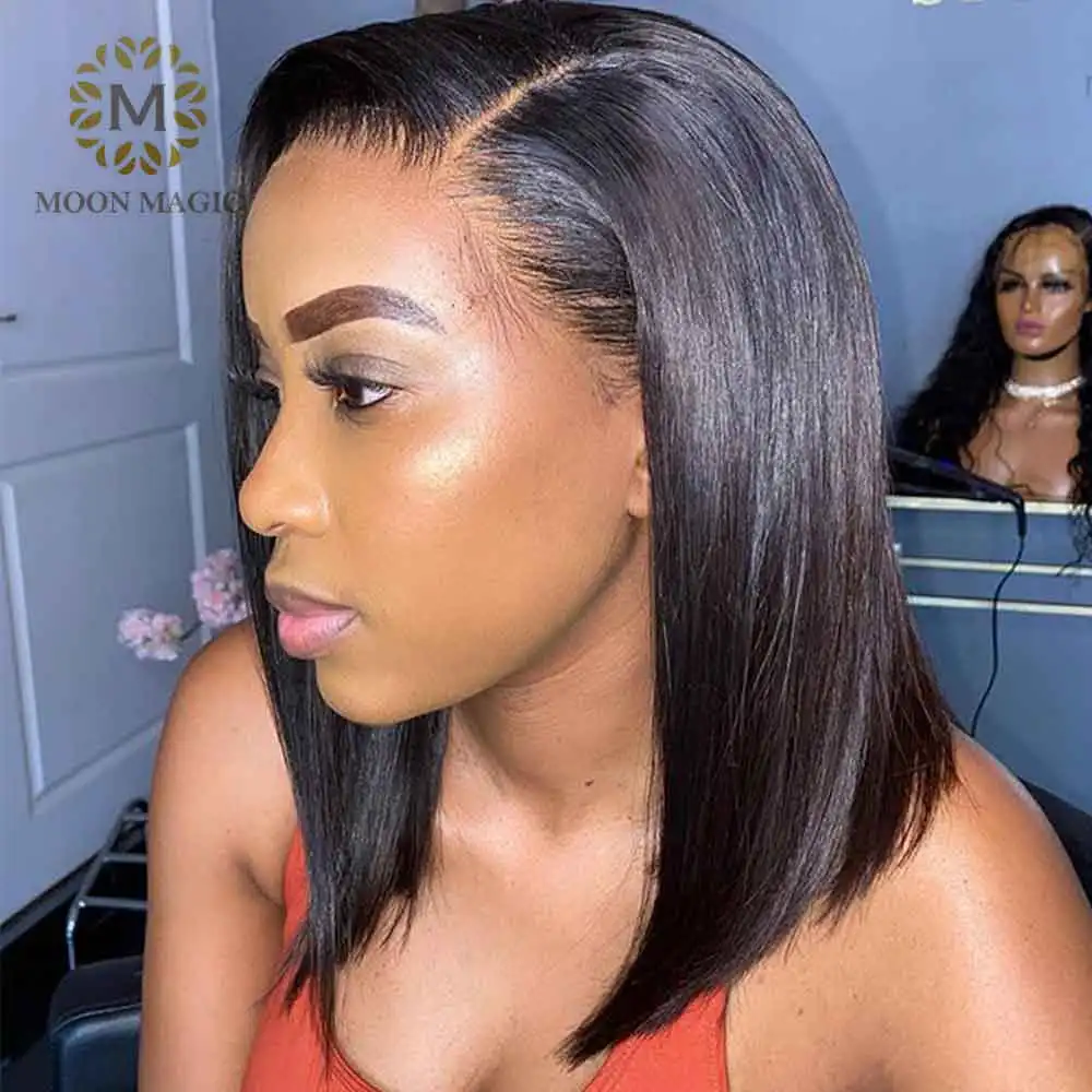 Slash Cut Bob Wig Pixie Cut Wig Straight Wigs For Black Women 13x4 Lace  Front Human Hair Wigs Pre Plucked 130 Density Remy - AliExpress Hair  Extensions & Wigs