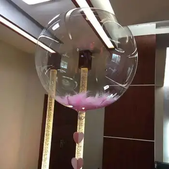 

5pcs/lot 18 36inch DIY Wedding Birthday Party Decoration Bobo Balloons Feather Transparent PVC Balloon Helium Inflatable Balls