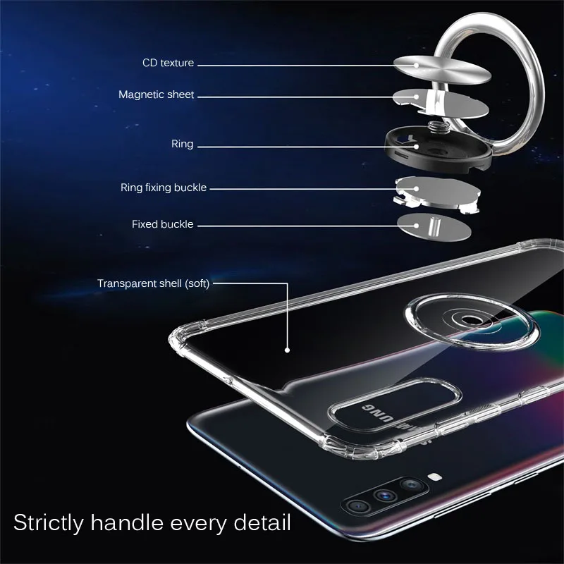 Для samsung Galaxy A70 чехол Clear кольцо из ТПУ телефонные чехлы для samsung A10 A20 A20e A30 A30s A40 A50 A50s A60 A70 A80 A90 чехол