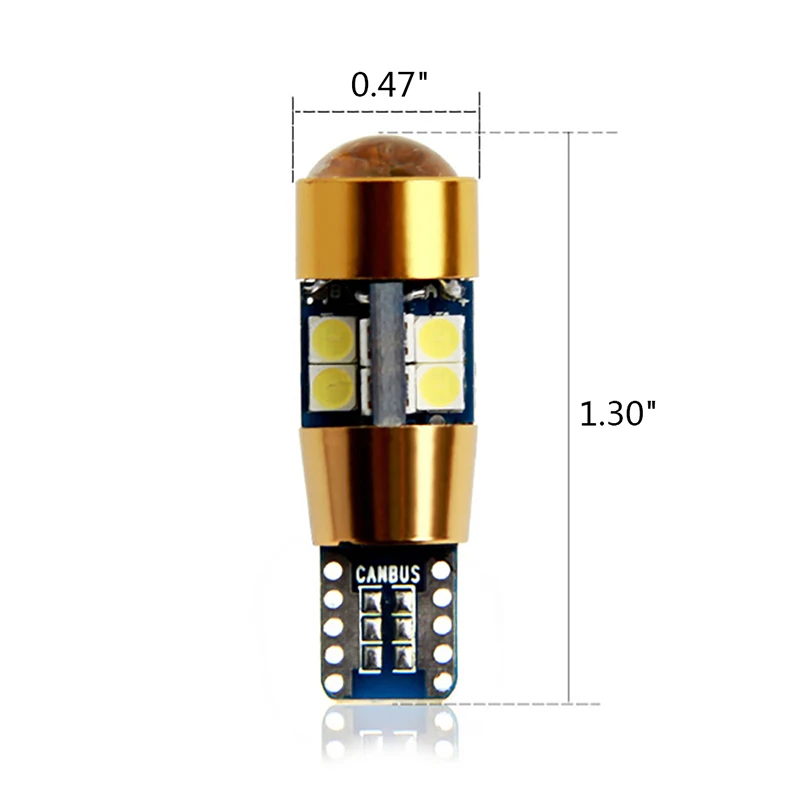2x Янтарный T10 15 Вт 3030 19SMD Canbus Error Free светодиодный подсветка лампы|Сигнальная лампа|