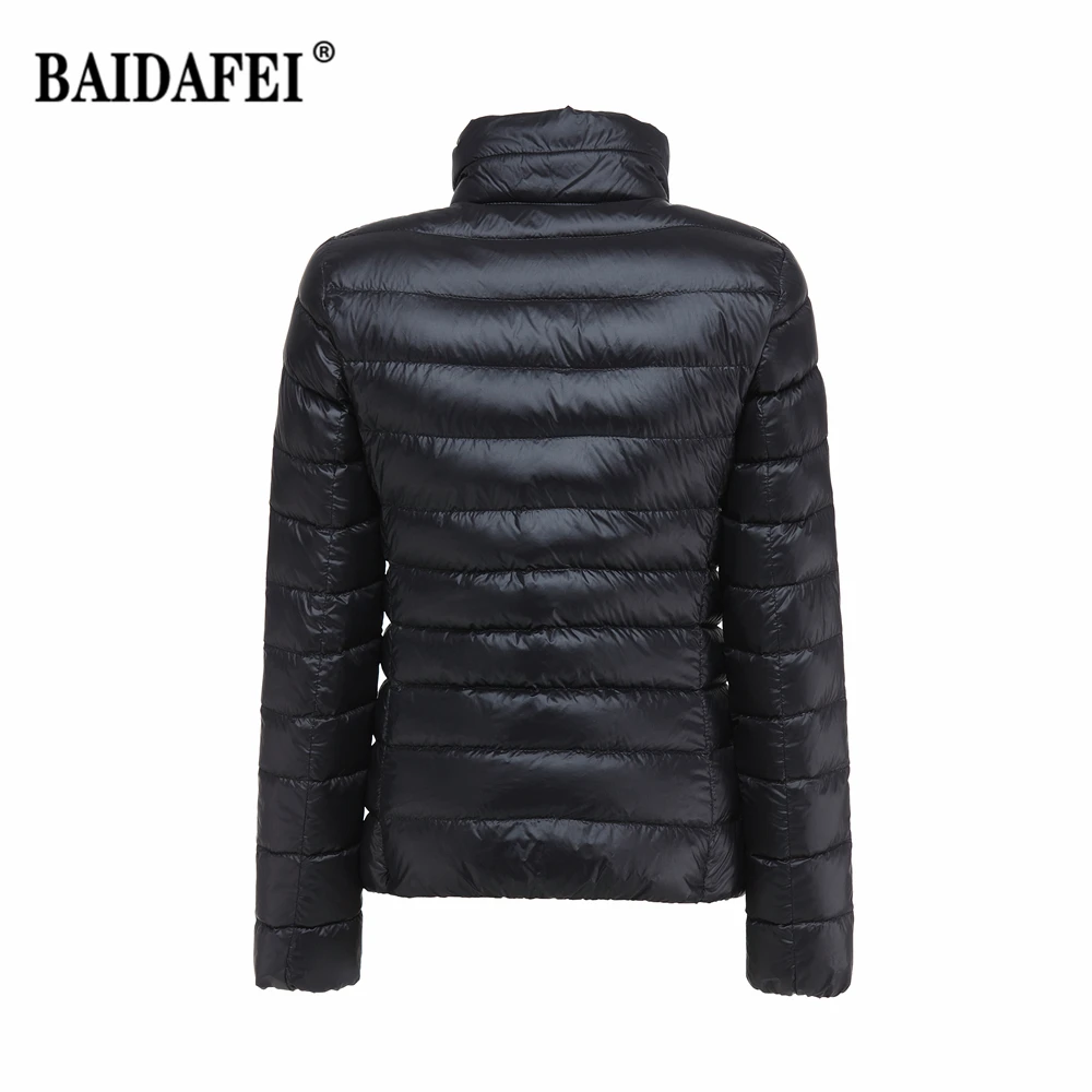 Women's Short Slim Fit Puffer Jacket 2023 New Spring Stand Collar Ultra Light Weight Portable Windproof White Duck Down Coat