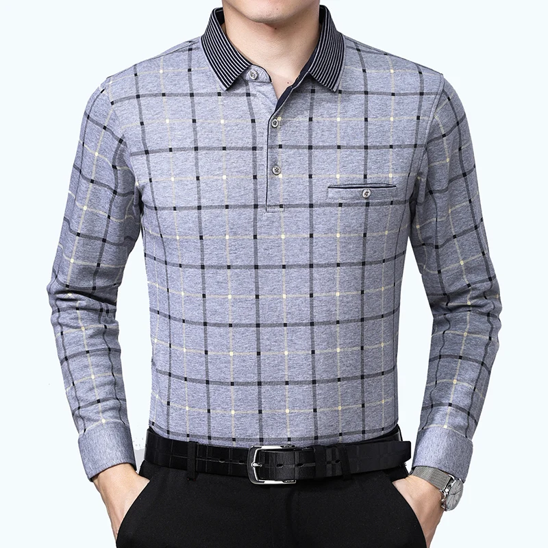 Long sleeve Polo Shirt Men 