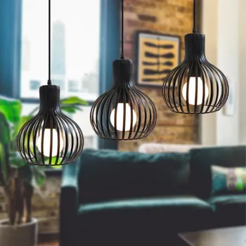 

3pcs Pendant Lights Black Metal Retro Industrial Style Chandelier Lighting Tool For Dining Room Restaurant Bar E27 Socket