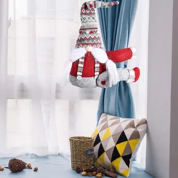 

Christmas Curtain Buckle Swedish Gnome Doll Ornament Tieback Fastener Holder Living Room Window Decorations Bedroom Home Decor