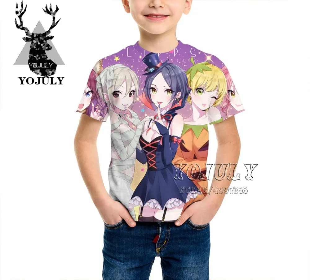 YOJULY/детская одежда Idol Master, Детская футболка с 3d принтом Золушки для девочек и мальчиков Лидер продаж, модные футболки A467