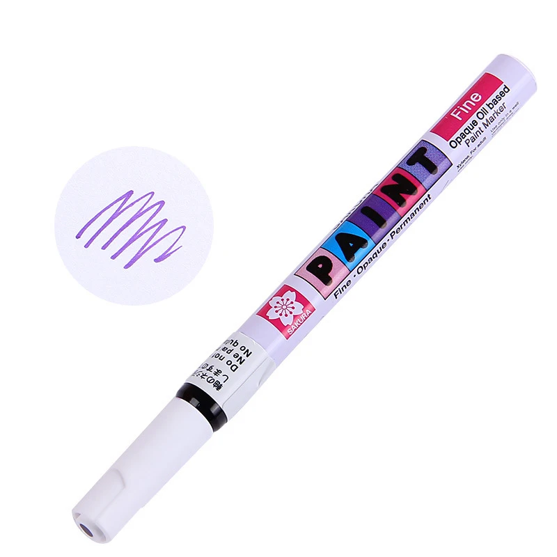 Маркеры SAKURA, ручка для письма, маркировка, пластик/стекло/сталь/дерево/дизайн одежды, маркер, ручка для творчества, рисунки, художественные принадлежности - Цвет: Purple