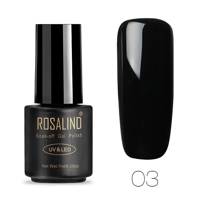 ROSALIND 7 мл 01-30 полуперманентный замачивающийся салонный УФ-гель для ногтей праймер лак для ногтей верхнее Базовое покрытие необходимые гель-лаки - Цвет: 03