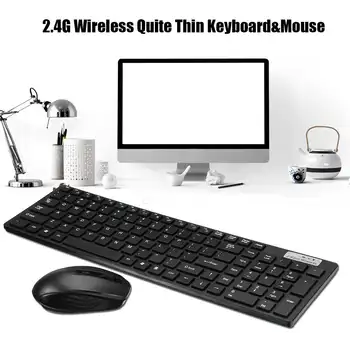 

2.4G Wireless Keyboard and Mouse Mini Multimedia Keyboard Mouse Combo Set For Notebook Laptop Macs Desktop PC TV Office Supplies