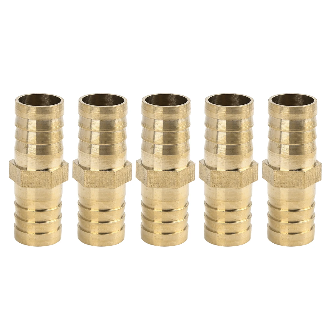 Hose Coupler Uxcell 4/5/6/8/10mm Brass Barb Pipe Fitting 5pcs Straight Union Connector for Air Water Gas Oil