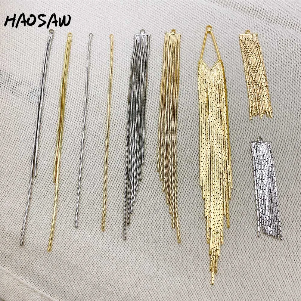 

HAOSAW Choose 4Pcs/Lot Jewelry Accessory/Welded/DIY Earrings Making/Snake Chain/Genuine Gold Plating/Hand Made/Earring Findings