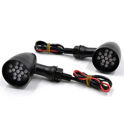 Black Signal Light 2x Универсальный алюминиевый светильник указателя поворота для Harley Honda Yamaha Kawaski уличный велосипедный световой светильник - Цвет: Black Signal Light