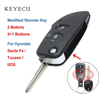 

Keyecu Modified Flip Remote Car Key Shell Case for Hyundai Santa Fe Tucson IX35 2005 2006 2007 2008 2009 2010 2011 2012 2013