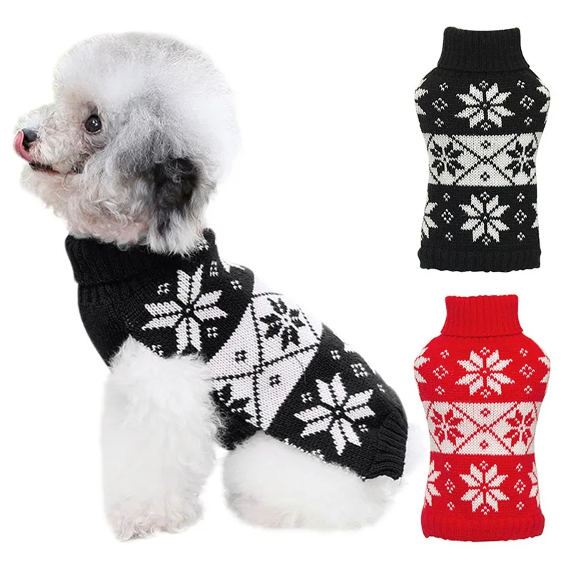 

New Year Pet Dog Cat Sweater Knit Crochet Clothes Winter Warm Dog Puppy Coat Jacket Small Dog Pullover Wholesale Pet Clothing