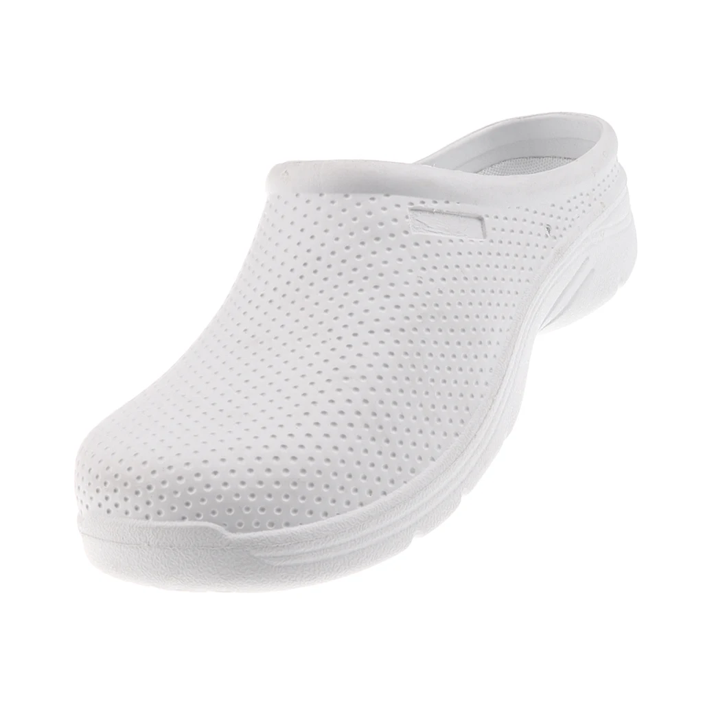EVA Man Ladies Slip On Low Wedge Hospital Garden Nursing Clogs Mules Comfort Shoes White rain day shoes summer
