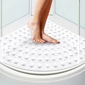

Bathroom Carpet Bath Shower Mat Toilet Mat Corner Bathroom Rug PVC Fan-shaped Non Slip Quadrant Sector Rubber Anti-Bacterial