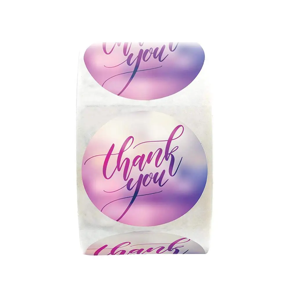 PINK Thank You Sticker Seal Labels Round 50-500pcs Labels Sticker For Package Personalized Stationery Sticker