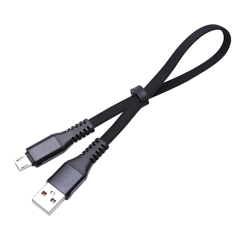 USB к Micro короткий плоский зарядный кабель с металлическим разъемом для Android