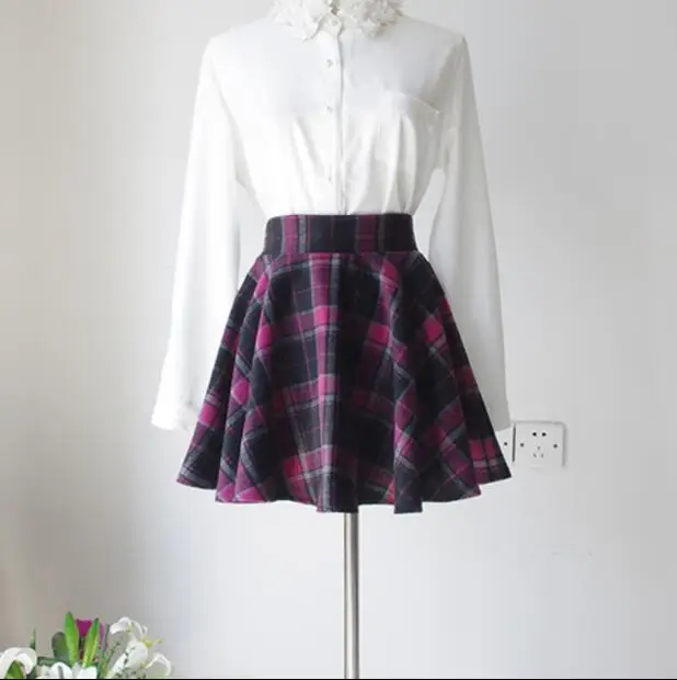 Rose shorts Осенне-зимняя юбка в консервативном стиле в стиле ретро, Harajuku, большой размер, высокая талия, юбка-зонтик, серая А-образная модная короткая мини-юбка, S-2XL, новинка - Цвет: Rose shorts