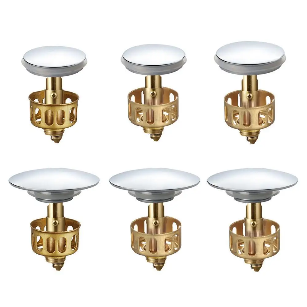 

NEW Copper Bouncing Core Filter Cover with Basket Shower Bathroom Plug Trap Accessories Catcher Hair Faucet Floor Basin Dra Z7B0