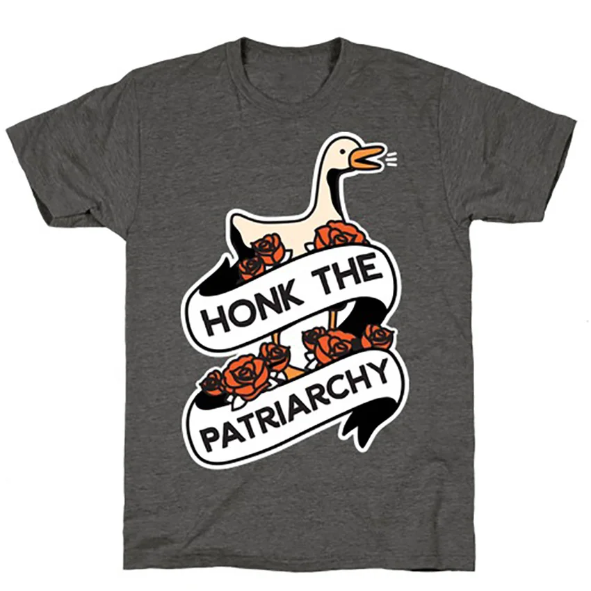 Футболка Honk The Patriarchy Goose феминистские футболки с принтом гуся гусиные подарки |