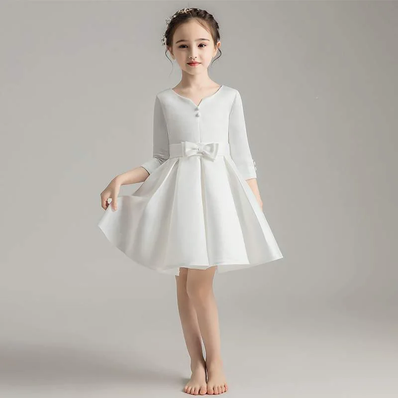 girl dress 01 Новое рождественское платье для девочек; элегантные вечерние платья принцессы с кружевным бантом для девочек; костюмы на год - Цвет: girl dress 01