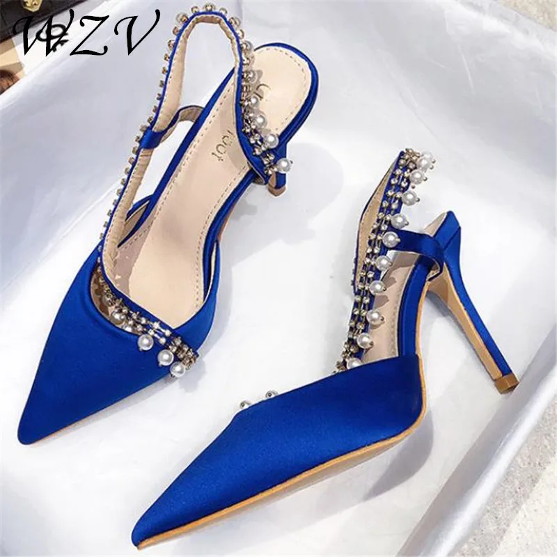 Zapatos de tacón alto de estilo pasarela para mujer, sandalias de satén con caído de para fiesta y de verano - AliExpress Calzado