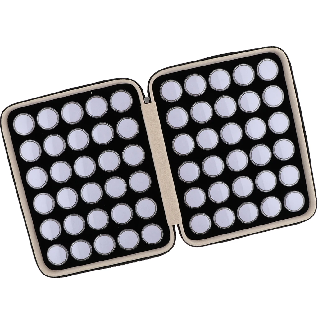 

60 Grids Gemstone Loose Diamond Storage Mini Plastic Box with PU Leather Carrying Case Gemstone Organizer Container