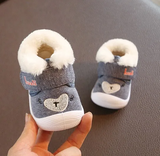Новая детская хлопковая обувь, зимняя теплая хлопковая обувь для девочек 1 года, обувь для малышей 6-12 месяцев, детская обувь - Цвет: E