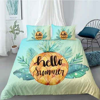 

Cartoon Bedding Set Pineapple Creative Fashionable 3D Duvet Cover King Queen Twin Full Single Double Unique Design Bed Set