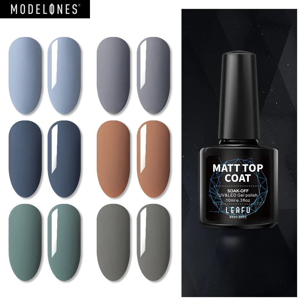 Modelones 10ML Matte Top Coat UV Nail Gel Varnish Matte Effect Art Manicure Gel Soak Off 2