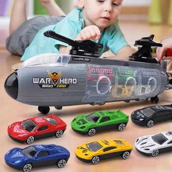 

Children Pull Back Car Toys Set Including 1PCS Gunboat Toy 6PCS Mini Alloy Inertia Sliding Cars Toy for Children Christmas Gift