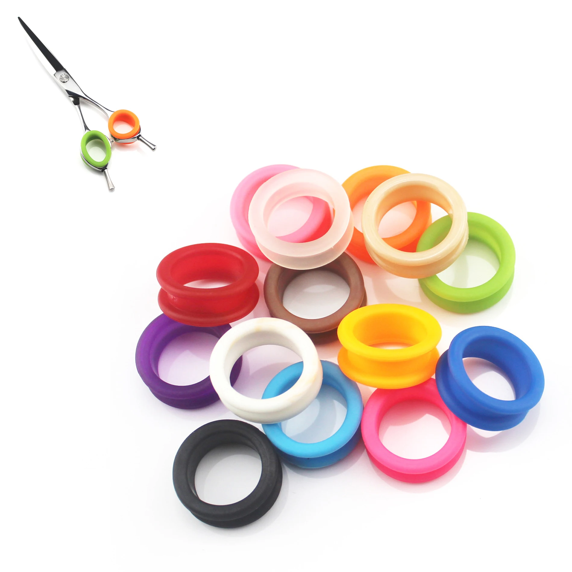 2 unids/lote tijeras para anillo de silicona perro gato de corte de pelo de aseo de tijeras accesorios mango cómodo anillos